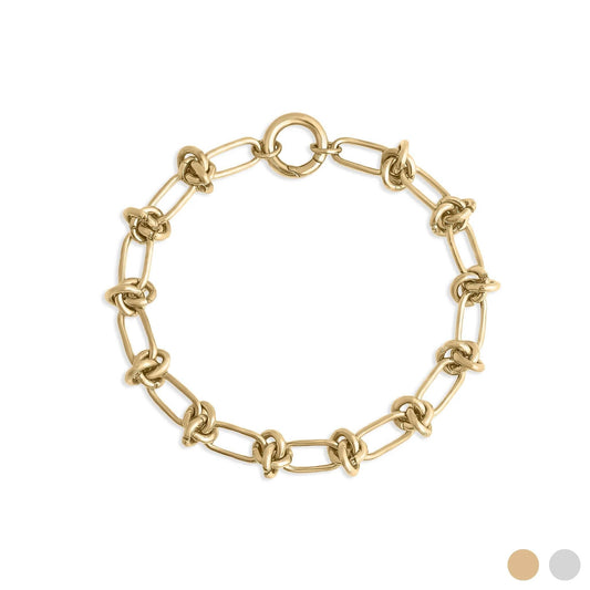18K Gold PVD Stainless Steel Knotted Chain Bracelet