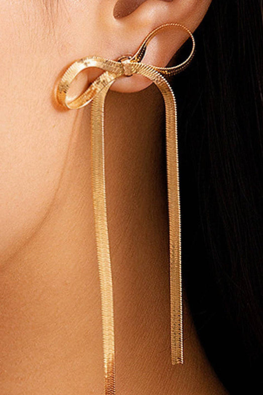 18K Gold Plated Waterproof Stainless Steel Drop Earrings - 7489 7473