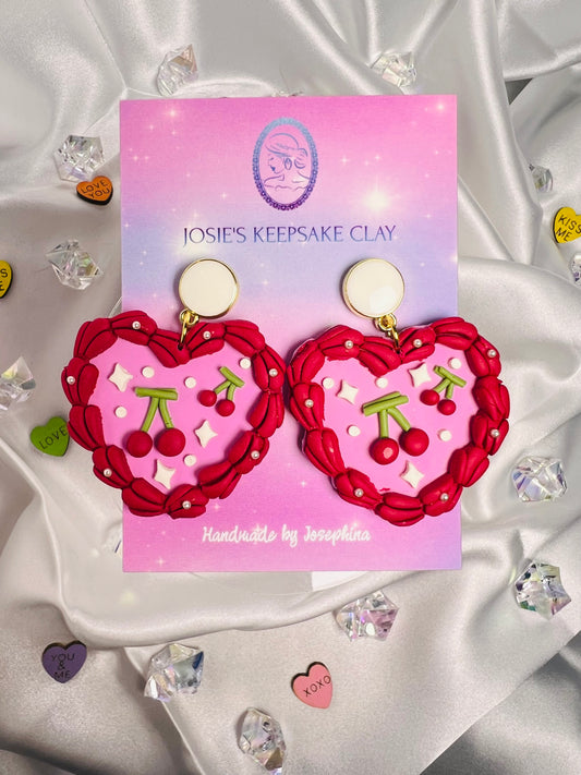 Cherry cake earrings