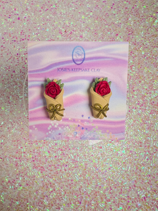 Rose bouquet studs