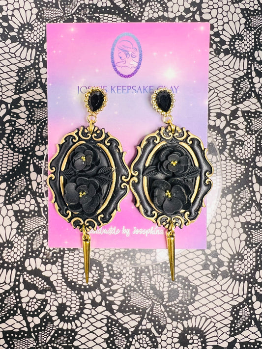 Gothic beauty framed dangles