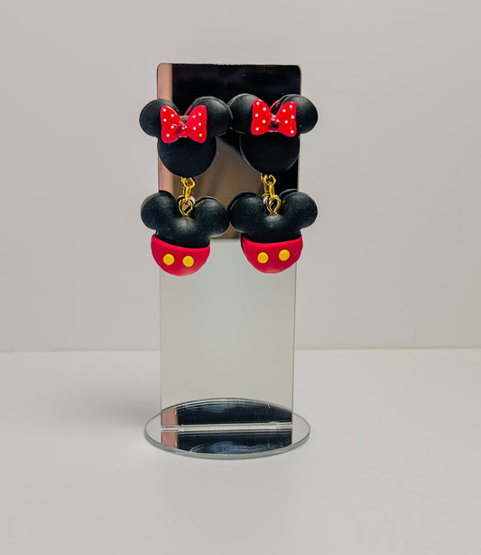 Classic black and red mouse dangles