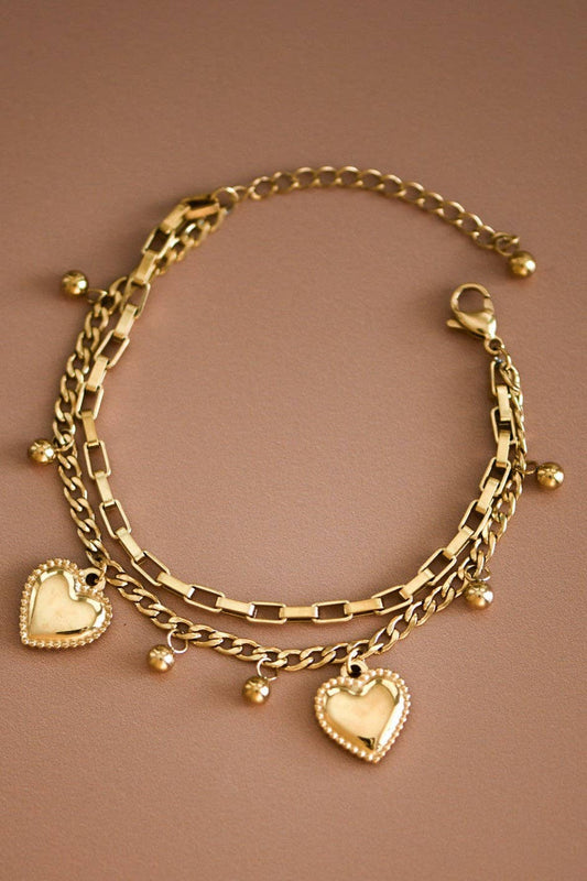 18K Gold Plated Waterproof Stainless Steel Chain Bracelet - 7434